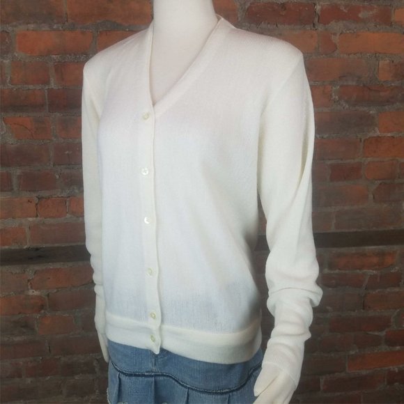 VTG Lady Pickering Kimburton Women's Cardigan Sweater Ivory Lightweight  Size XL - Picture 3 of 6